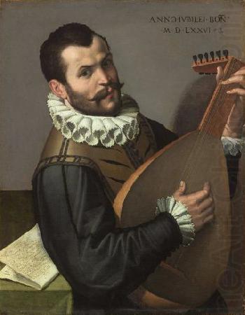 Portrait of a Man Playing a Lute 1576 Bartolomeo Passarotti, Italian, Bartolomeo Passerotti